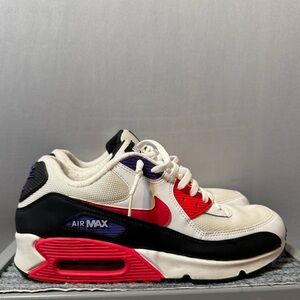 Nike Air Max 90 Raptors White Red Purple Black Men's Sneaker AJ1285-106